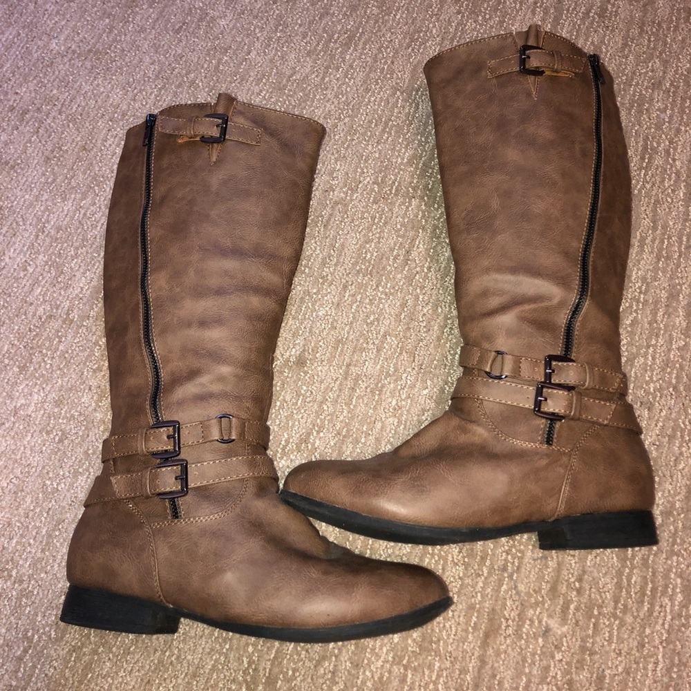 Brown riding boots